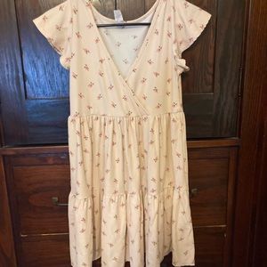 womens pink flowy dress